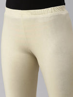 Women's Gold Solid Leggings-AC-032-Gold