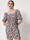 Multi Print Ruching Dress