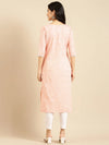 Women's Pink Solid Straight Kurta-SKC-3312-Peach