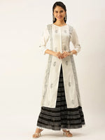 Women's White Printed Kurta Sets-JC-66-White