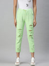 Women's Denim Jogger Lime Green Jeans-GZJOGTO1-Limegreen