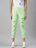 Women's Denim Jogger Lime Green Jeans-GZJOGTO1-Limegreen