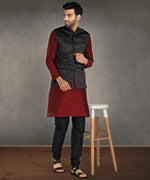 Hangup Men Standard Printed Men's Indian Wear-ST0311282_Blk_PrntNehru