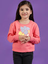 Tales & Stories Pink Floral Printed SweatShirt For Girls