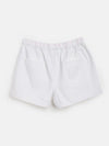 Girls White Twill Drawstring Shorts