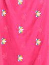 All Over Thread Embroidery Pink Cotton Handspun Saree-MA62CH33660052