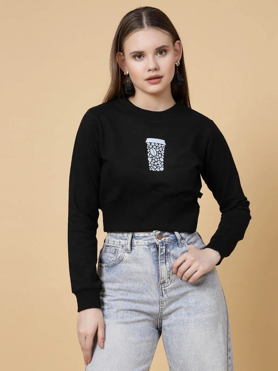 Rigo Printed Crop Sweatshirt-WSW052-1095-L