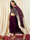 Cape Top with Draped Skirt in Purple Color