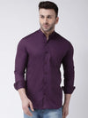 Hangup Men Slim Solid Shirts-BenPurpleShirt