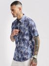 Men Spread Collar Floral Blue Casual Shirt-NAHAR-2156-Blue