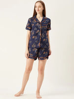 Shirt and Shorts Set in Navy color