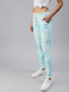 Women's Blue Tie Dye Track Pants-AF-1770-Bluegreen