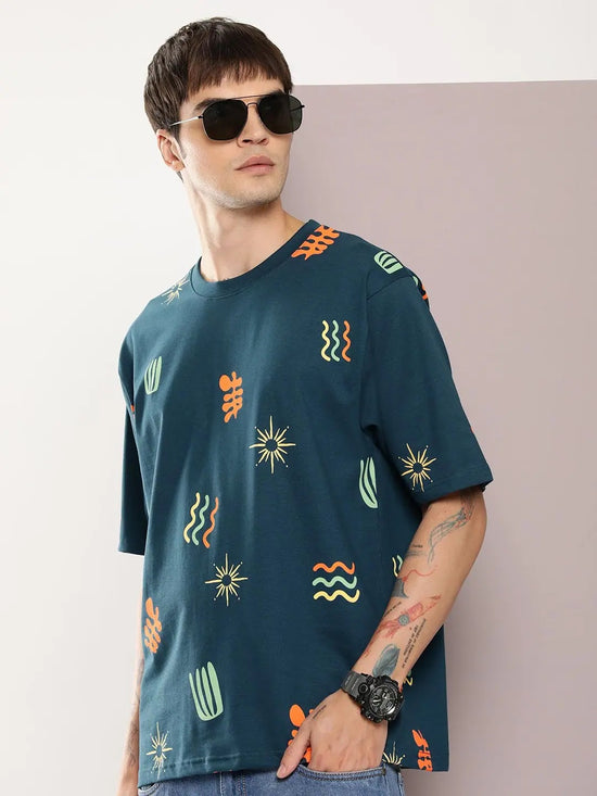 Dillinger Blue Graphic Oversized T-shirt-DLMOV232PED-S