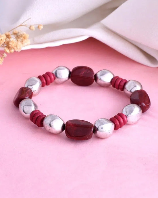 Unisex Beaded Elasticated Bracelet-VOJ133