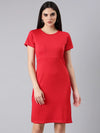 Women Red Solid Bodycon Dress-AE-507-Red