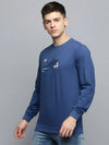 Men Blue Printed Casual Sweatshirt-BP-1415-Blue