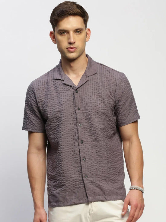 Men Grey Solid Shirt-CALIGO-1763-Grey