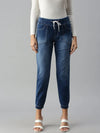 Women's Blue Solid Denim Jeans-CR-7806-Blue