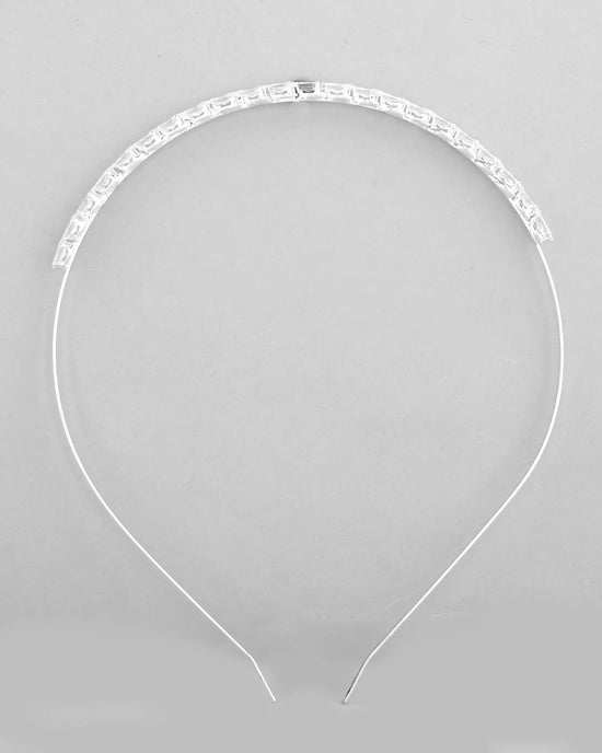 Silver Plated AD Studded Hairband-VOJ454