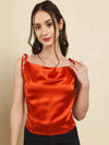 Orange Satin Party Top