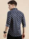 Men Navy Graphics Casual Shirt-SHARK-0780-Navyblue