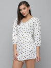 Women's White Printed Jumpsuit-AE-9985-White