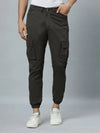 Ribbed Jogger Cargos with 6 pockets-Grey-HJC9015-30