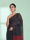 Black  Cotton Saree With Sequine Work-MA59CT06540060