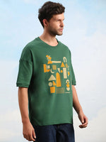 Dillinger Green Graphic Oversized Drop shoulder T-shirt