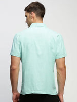 Men Green Solid Shirt-AANYA-1687-Seagreen