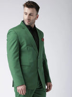 Hangup Men Standard Solid Men Formalwear-DarkGreenBlazer