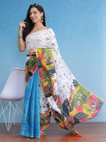 Saree Mall Women's Cotton White Printed Designer Saree With Blouse Piece-MINAXI4908