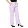 Smarty Pants Women's Cotton Lycra Bell Bottom Lilac Color Formal Trouser