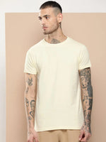 Difference Of Opinion Men's Off White Plain T-Shirt