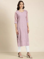 Women Lavender Embellished Straight Kurta-SKC-1216-Lavender