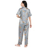 Smarty Pants Women's Silk Satin Grey Color Stuart Little Printed Night Suit