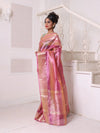 Pink Dual-Tone Tissue Saree With Zari Borders-MA64TIS46610004