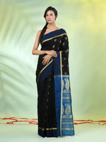 Black Cotton Saree With Ethnic Motifs-MA66BCT431080056