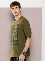 Dillinger Olive Graphic Oversized T-shirt-DLMOV267OGRN-S