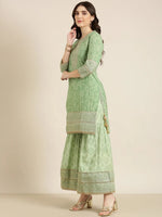 Women Green Floral Kurta Set-GW-3629-Green