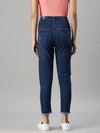 Women's Denim Mom Fit Navy Blue Jeans-GZ5028-Navyblue