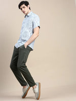 Men Grey Floral Casual Shirt-GEORGE-1642-Grey