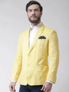 Hangup Men Standard Solid Men Formalwear-Yellow1LinenBlazer