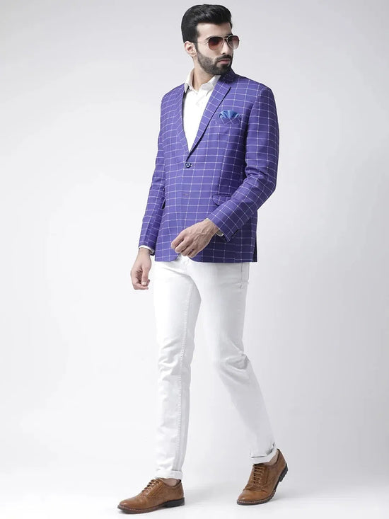 Hangup Men Standard Checkered Men Formalwear-D942ButtonBlazer