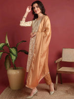 Ahika Viscose Abstract Brown Indian Ethnic