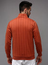 Men Orange Checked Sweatshirt-OTSS-19-Rust