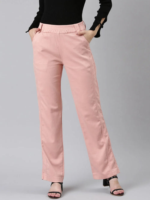 Women Peach Solid Trouser-LT-SF-10426-Peach