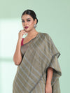 Ecru Cotton Saree With Stripes Pattern-MA59CT06530042