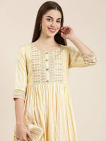 Women Yellow Solid Straight Kurta-GW-3838-Yellow