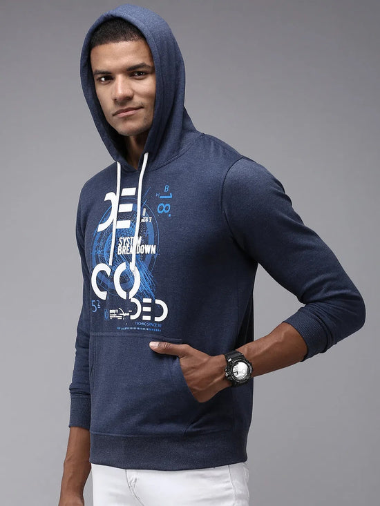 Men Blue Solid Sweatshirt-OTSS-28-Navyblue